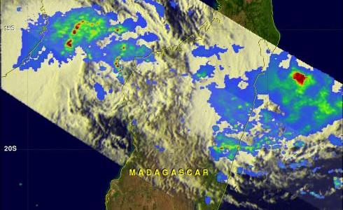 TRMM image of cyclonic development near Madagascar