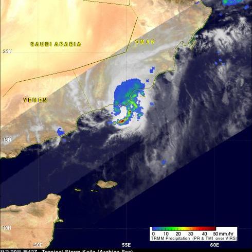 TRMM radar image of tropical storm Keila