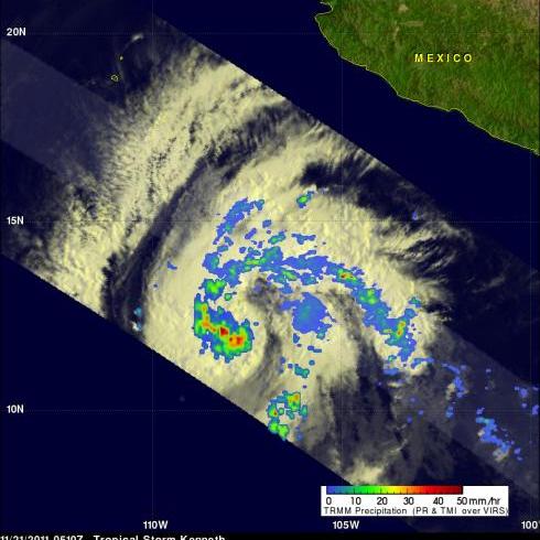 TRMM image of tropical storm Kenneth near Mexico