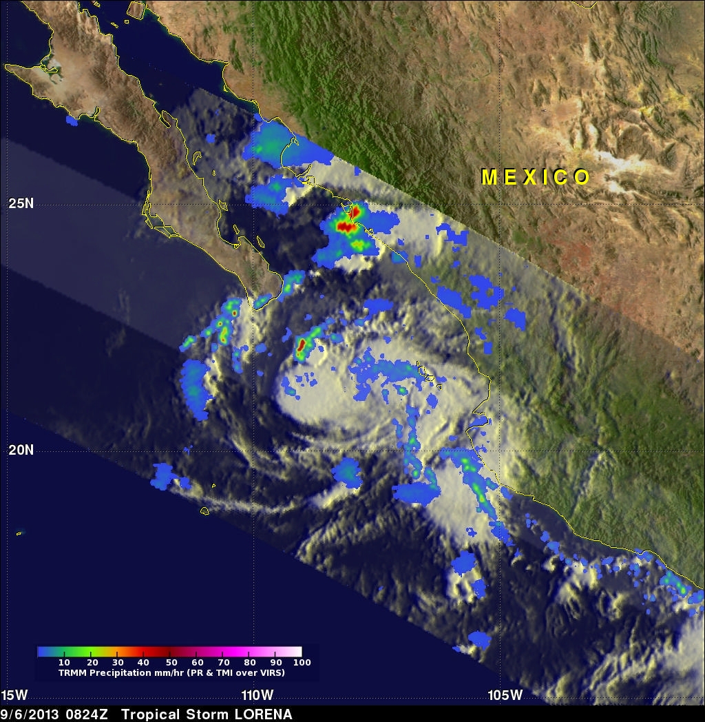 TRMM Sees Tropical Storm Lorena 