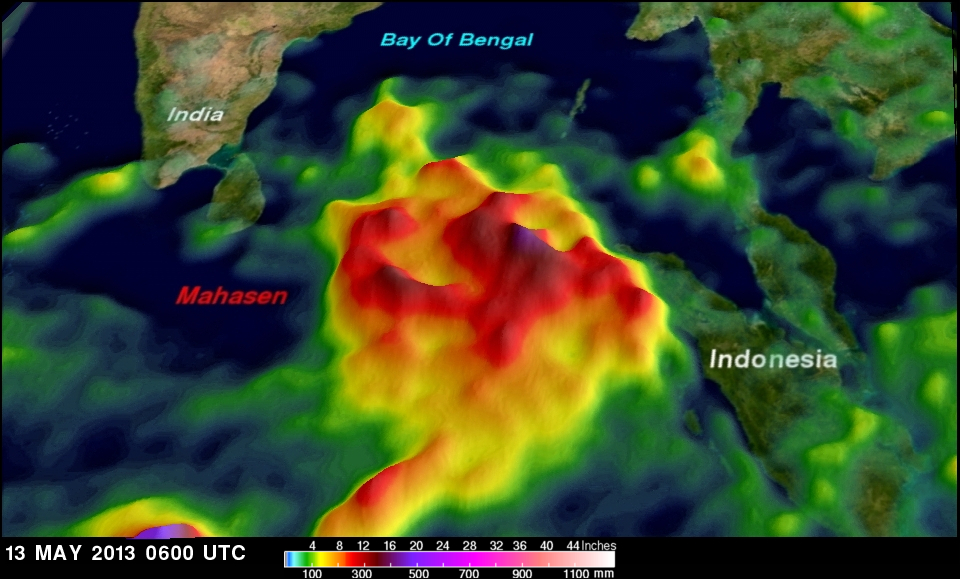 Tropical Cyclone Mahasen Rain Moving Into Bay Of Bengal