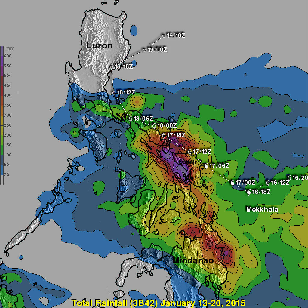 Philippine Mekkhala Rain 13 20 January 2015 