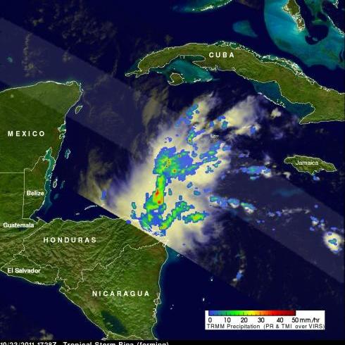 TRMM image of Tropical Storm Rina
