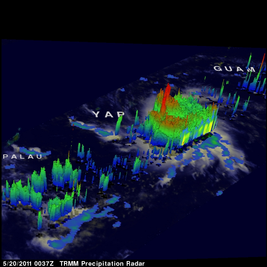 TRMM Radar image of tropical storm in Pacific