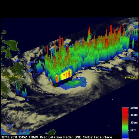 TRMM radar image of Tropical Storm Washi