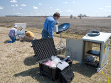 NASA and Iowa Flood Center staff install instrumentation in eastern Iowa for the IFloodS campaign. Image Credit: Aneta Goska / Iowa Flood Center