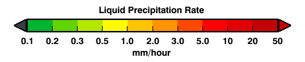 Legend of liquid precip. rates