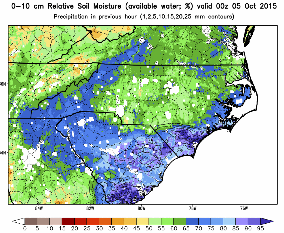 SPORT data of Carolina flooding