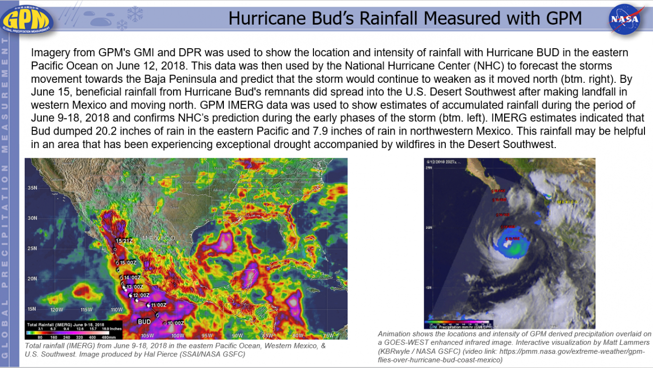Hurricane Bud’s Rainfall Measured with GPM