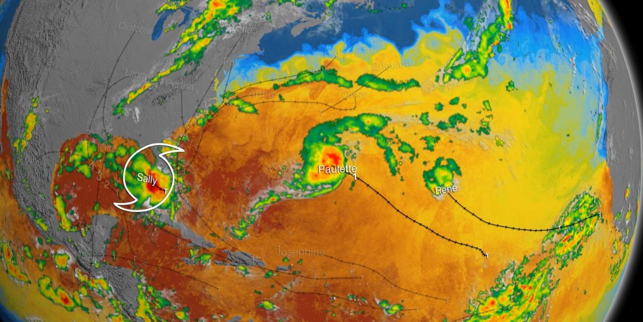 IMERG Rainfall Rates and MUR Sea Surface Temperatures from the 2020 Hurricane Season