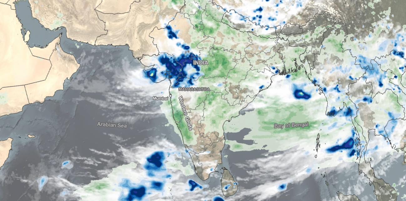 IMERG analysis of monsoon rainfall in India, July 2021