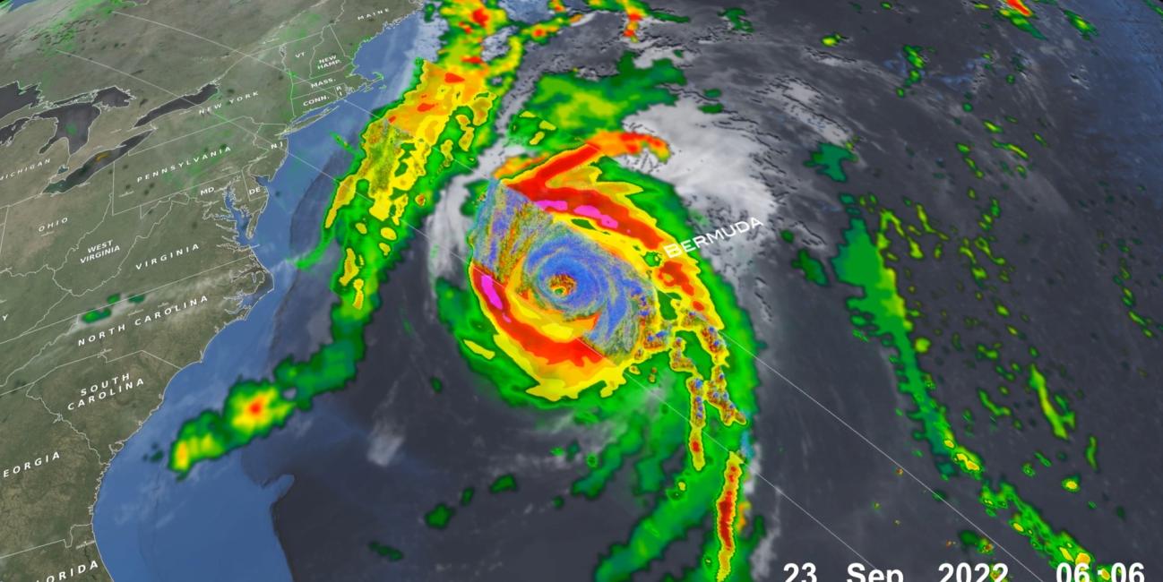 GPM overpass of Hurricane Fiona on Sept. 23, 2022.