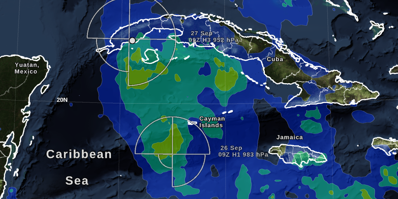 IMERG precipitation totals from Hurricane Ian