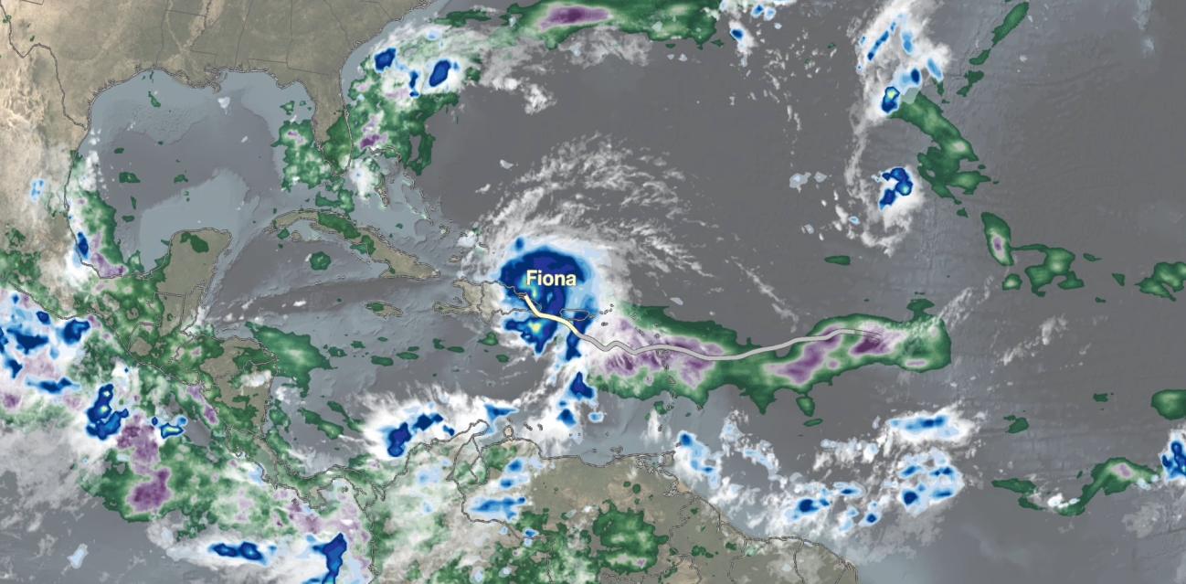 IMERG precipitation estimates from Hurricane Fiona