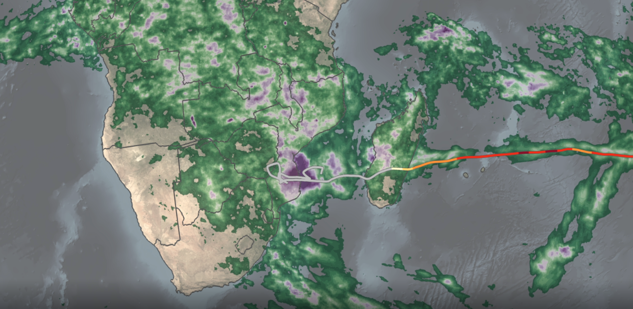 IMERG rainfall totals from Cyclone Freddy