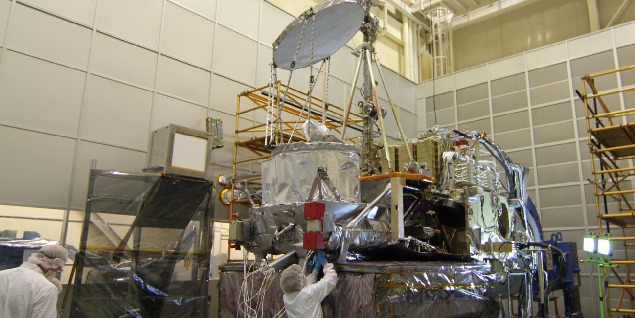 Engineers working on the GPM Core Observatory