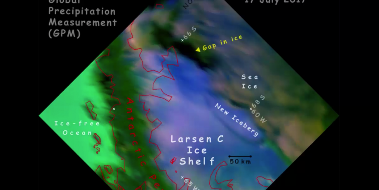 GPM Sees Larsen-C Ice Shelf Separation