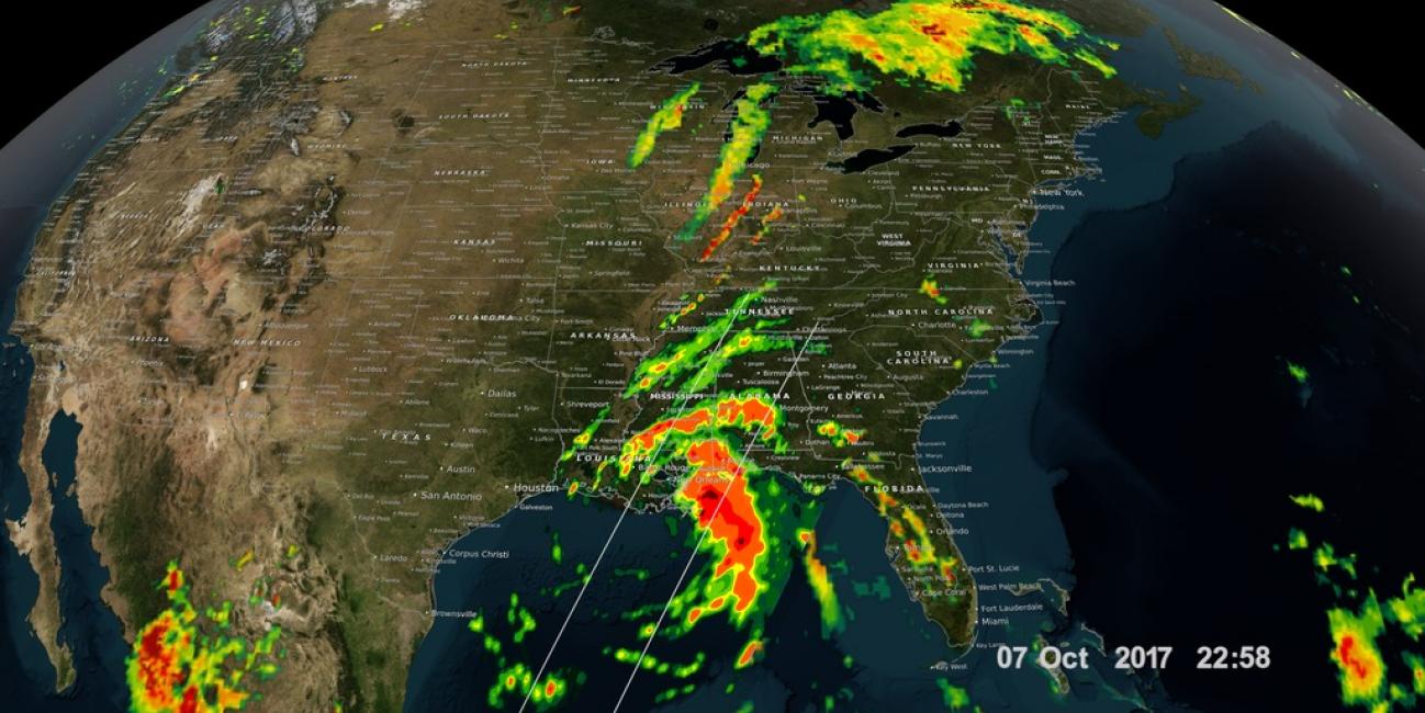 GPM Catches Hurricane Nate's Landfall