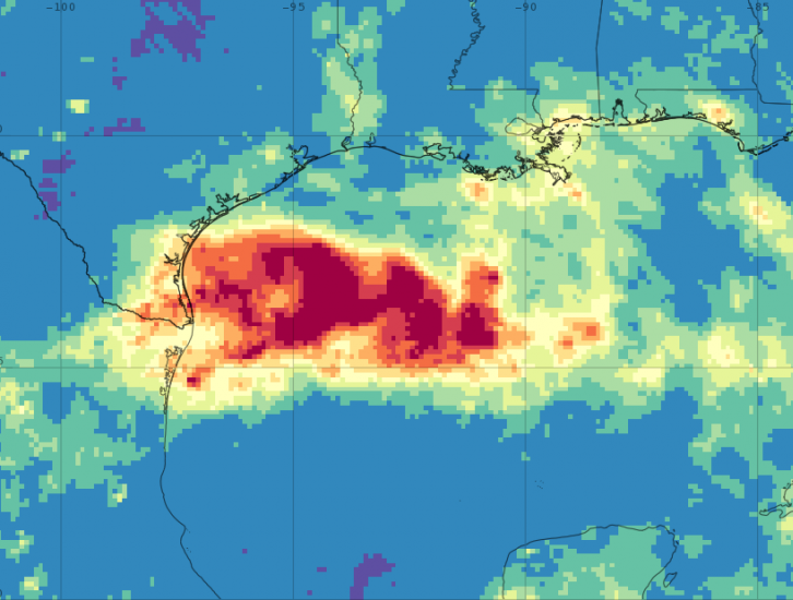 IMERG Hurricane Hanna 7-27-20 cropped