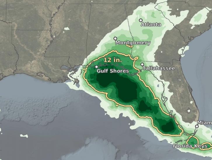 IMERG totals from hurricane sally