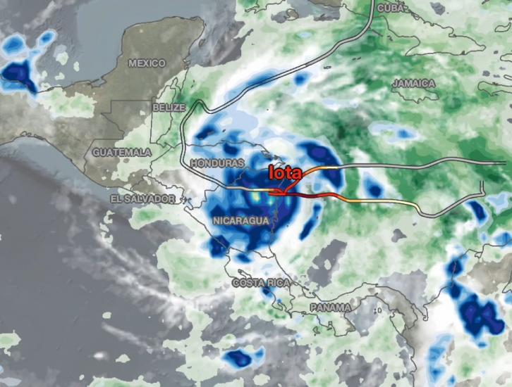 IMERG Rainfall Totals from Eta & Iota, November 1 - 18