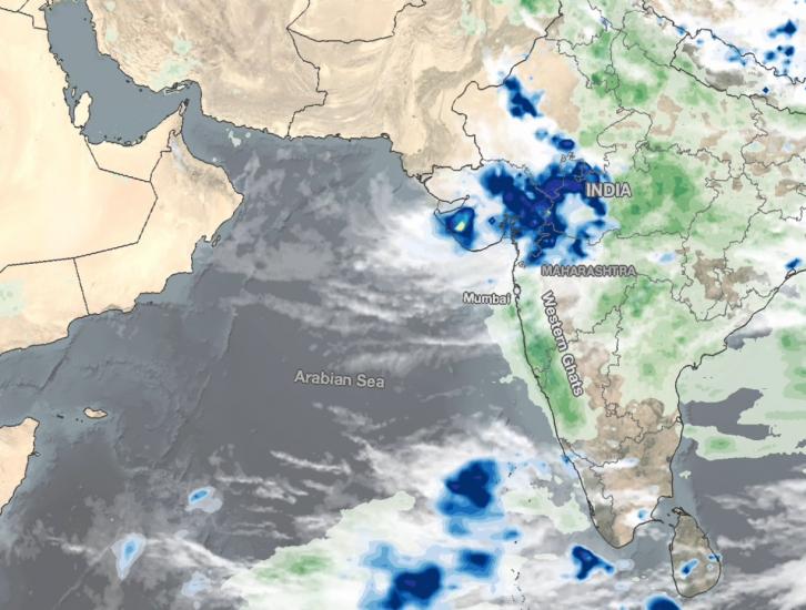 IMERG analysis of monsoon rainfall in India, July 2021