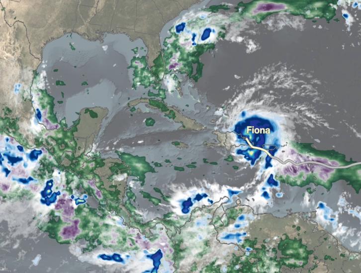 IMERG precipitation estimates from Hurricane Fiona