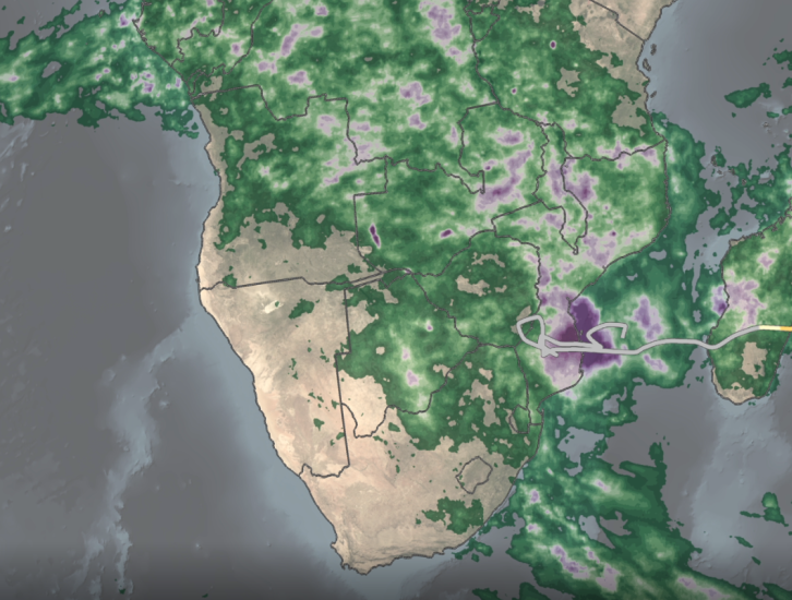 IMERG rainfall totals from Cyclone Freddy