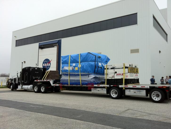DPR arriving on a truck at NASA Goddard
