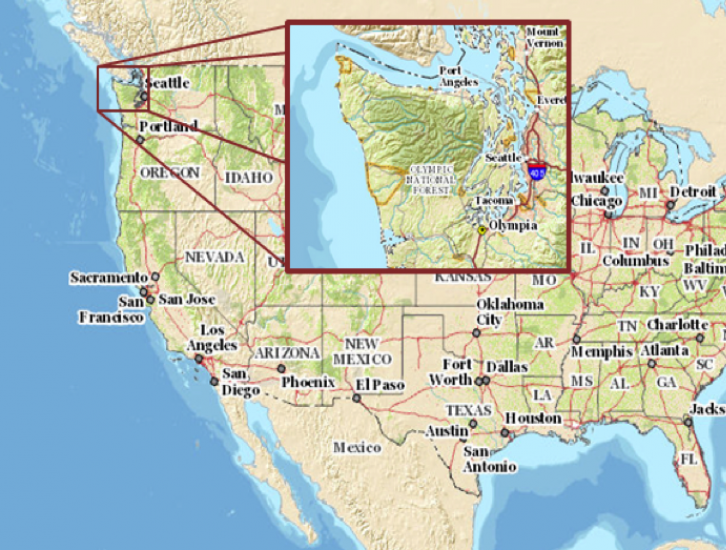 OLYMPEX Field Campaign map