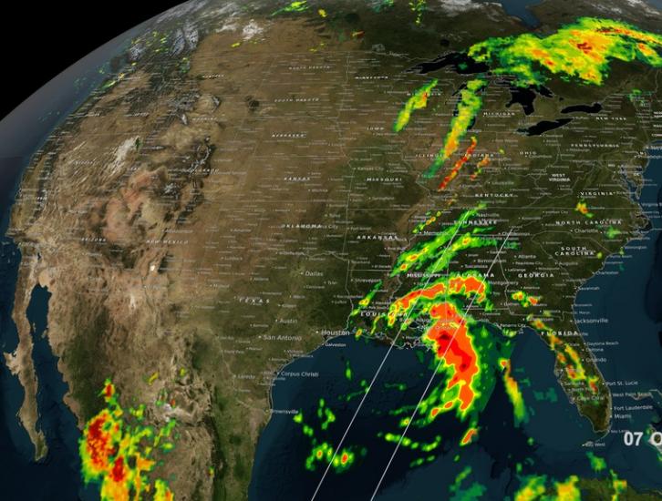 GPM Catches Hurricane Nate's Landfall