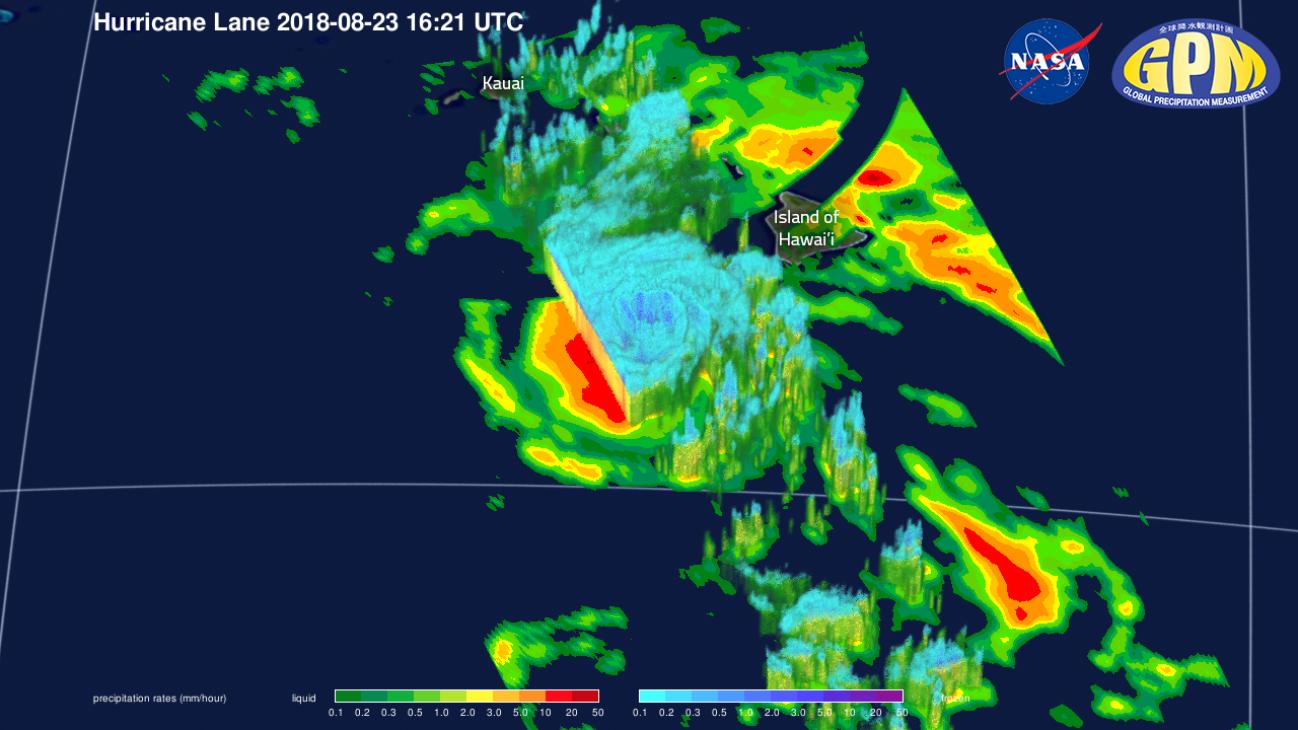 GPM Captures Cat.4 Hurricane Lane Passing Close to Hawaiian Islands