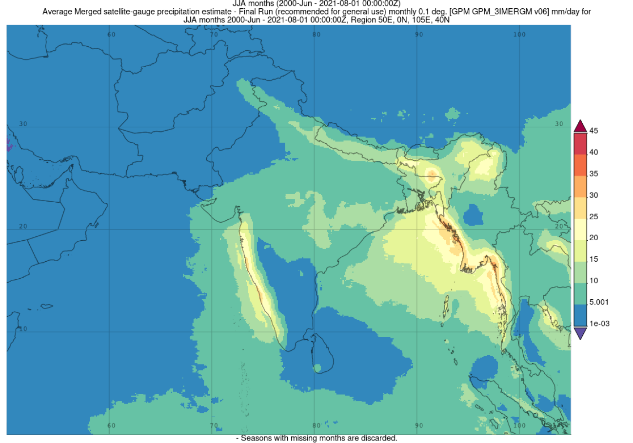 IMERG rainfall climatology.