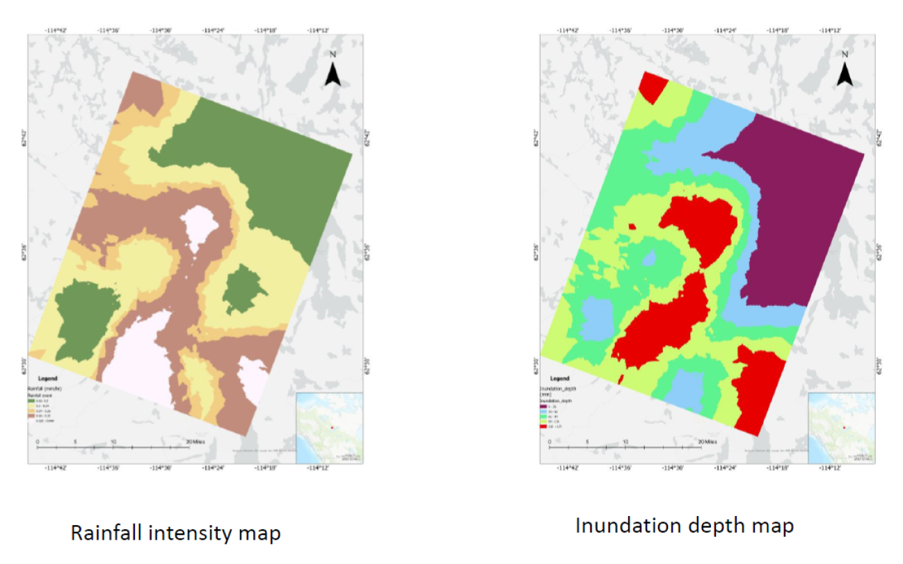 GPM IMERG data along with DEMs were used to help calculate inundation depth. Understanding fundamental hydrologic changes after rainfall events will be critical for predicting and managing water resources (Credit: N Wagle).