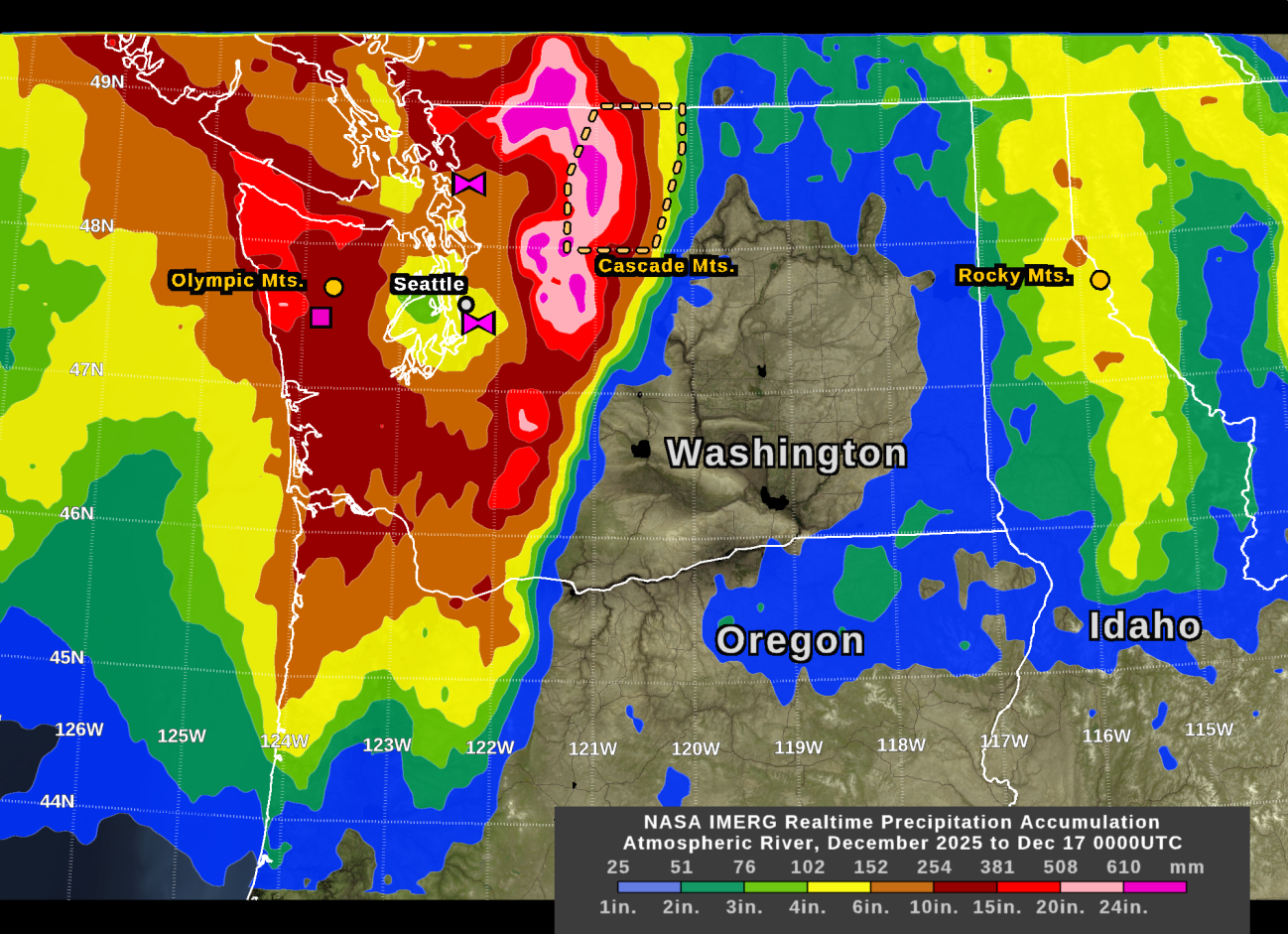 Washington State atmospheric river, Dec. 2025 (zoom view)