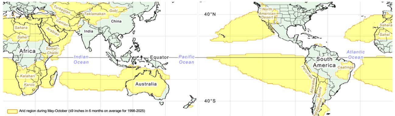 Map of arid regions