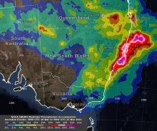 IMERG Precipitation Totals from Eastern Australia, March 16 - 23, 2021
