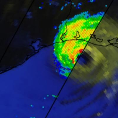 GPM Overpass of Hurricane Laura 8/26/20 10:00pm CT