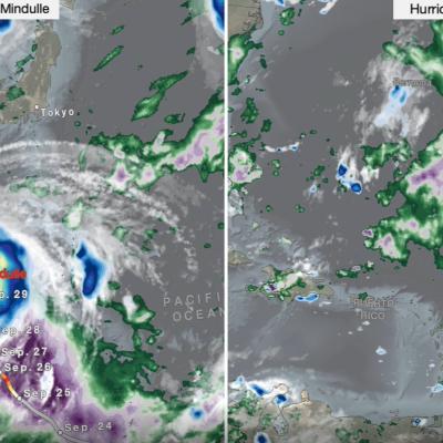 IMERG Comparison of Typhoon Mindulle and Hurricane Sam