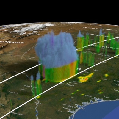 3D view of the Texas storms from the GPM satellite