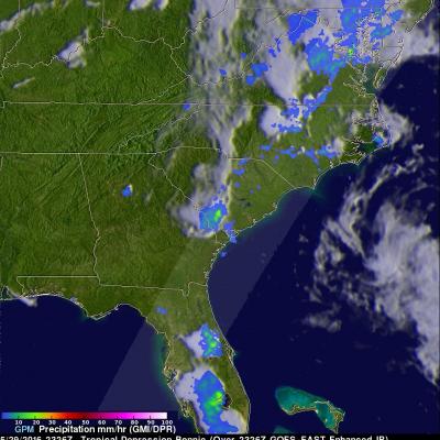 GPM Examines Tropical Depression Bonnie In The Carolinas