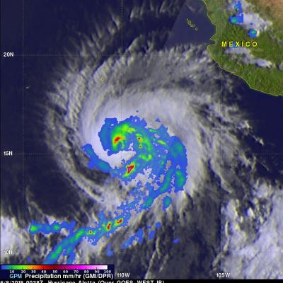 GPM Flies Over Intensifying Hurricane Aletta 