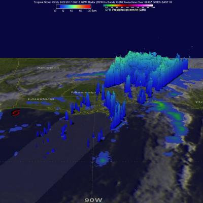 GPM Satellite Sees Cindy Drenching Gulf Coast