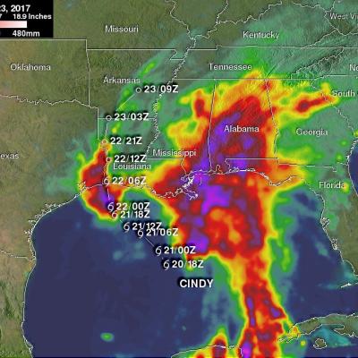 NASA's IMERG Shows Cindy's Extreme Rainfall 