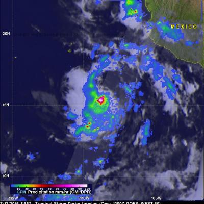 Forming Tropical Storm Darby Analyzed By GPM 
