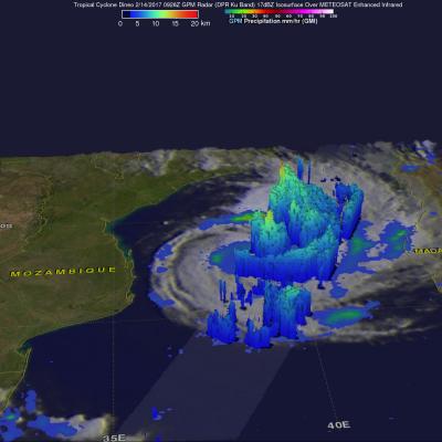 Intensifying Tropical Cyclone Dineo Seen By GPM