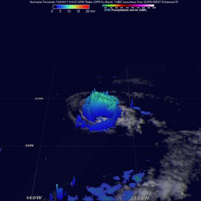 GPM Views Dissipating Hurricane Fernanda 