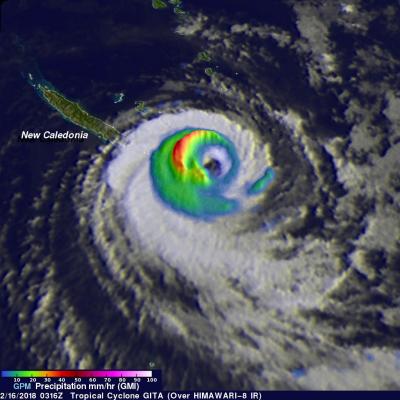 Cyclones Gita's Rainfall Measured With GPM's Microwave Imager (GMI) 