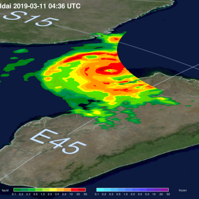 GPM Flies Over Developing Tropical Storm Idai Twice