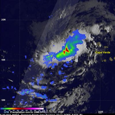 GPM Satellite Sees Tropical Storm Irma Forming Near Cape Verde Islands 